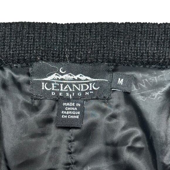 Vintage 90s Icelandic Design Wool Cardigan Floral Tapestry Knit Cottagecore M - Picture 3 of 8